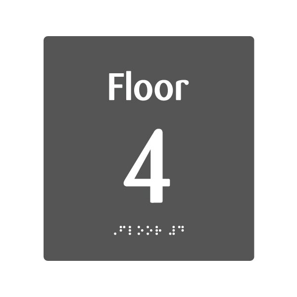 H125 Floor 4 Braille & Tactile Sign