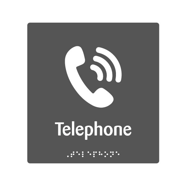 H128 Telephone Braille & Tactile Sign