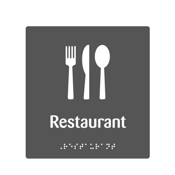 H129 Restaurant Braille & Tactile Sign