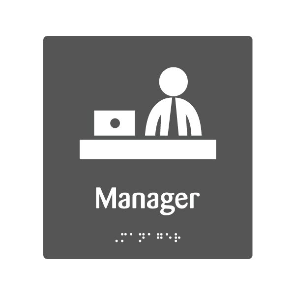 H131 Manager Braille & Tactile Sign