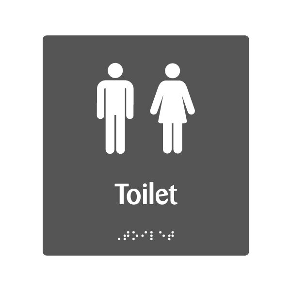 H 134 Toilet Braille & Tactile Sign