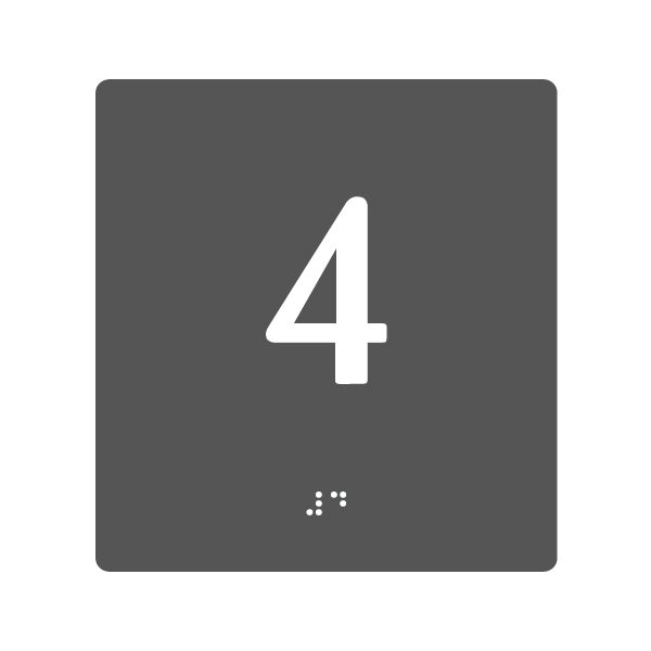 Hotel 140 Four Braille & Tactile Sign