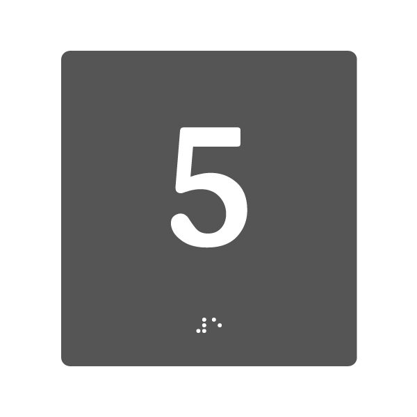 H141 Five Braille & Tactile Sign