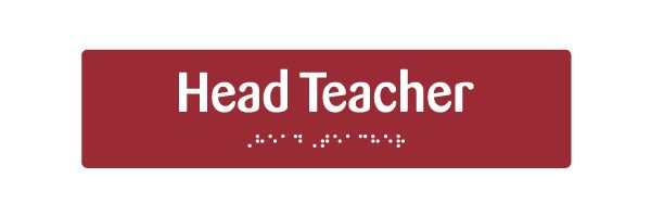 EB100 Head Teacher Braille & Tactile Sign