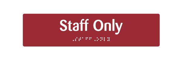 EB114 Staff Only Braille & Tactile Sign