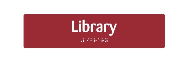 EB116 Library Braille & Tactile Sign