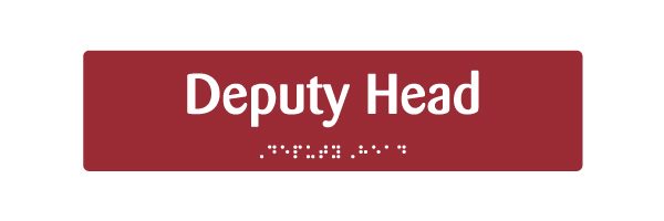 EB124 Deputy Head Braille & Tactile Sign