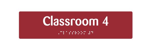 EB128 Classroom 4 Braille & Tactile Sign