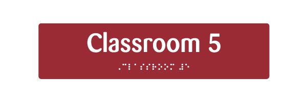 EB129 Classroom 5 Braille & Tactile Sign