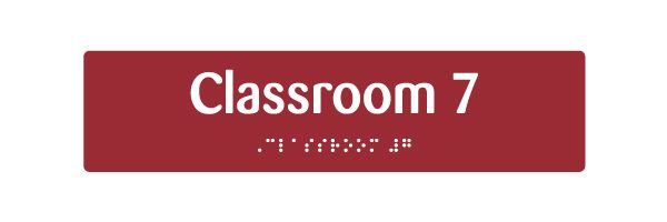 EB131 Classroom 7 Braille & Tactile Sign