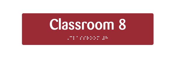 EB132 Classroom 8 Braille & Tactile Sign